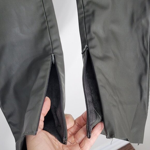 Zara Women's Light Green Faux Leather High Rise Skinny Leggings Size XS - Picture 10 of 15